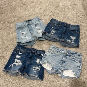 2 pair 000 American Eagle - 2 pair 000 Aeropostale - all 4 EUC -  Denim Lot